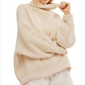 Free People Swim Too Deep Oversized Sweater in Cream